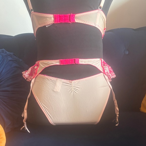 Victoria secret Pink Floral Embroidered Bra and Garter Brief Set - Picture 11 of 11